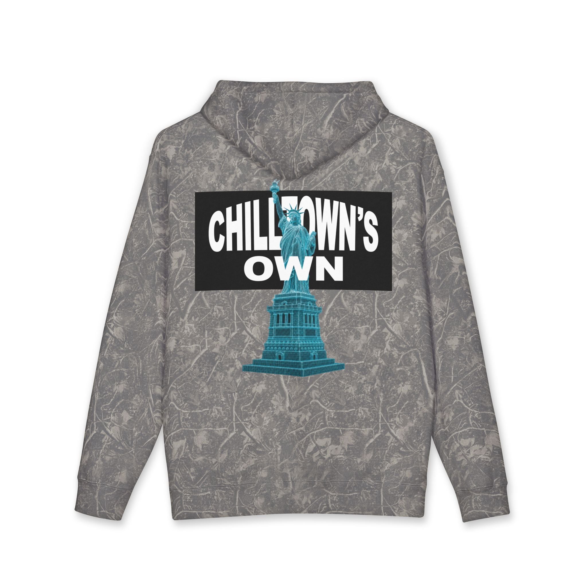 Hoodie — "Chilltown's Own" Graphic Hoodie with Statue Design