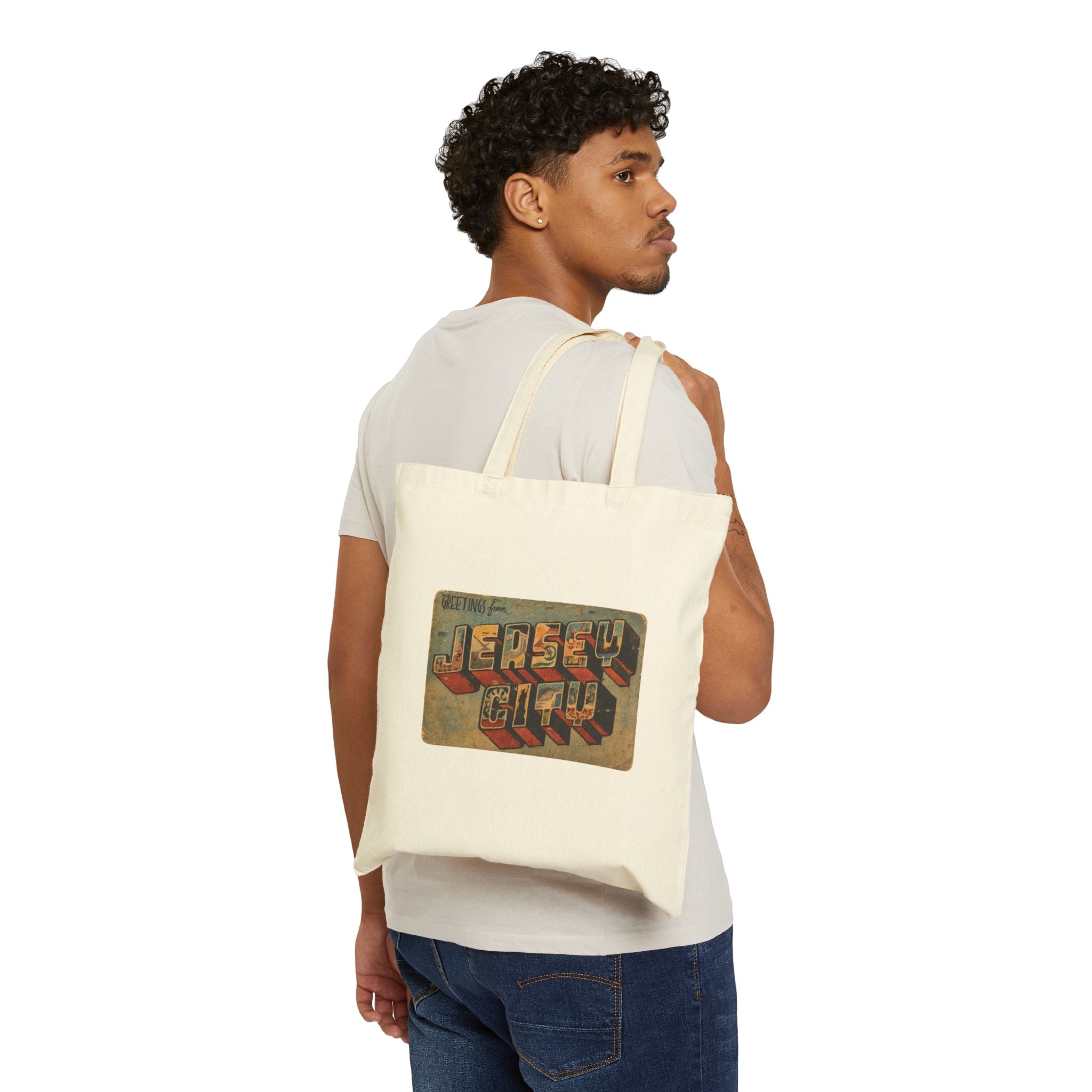 Jersey Greetings Vintage Postcard Tote